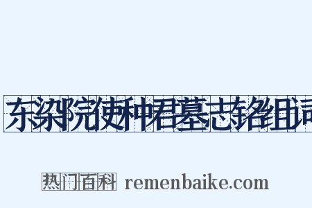 东染院使种君墓志铭组词是什么意思的图片